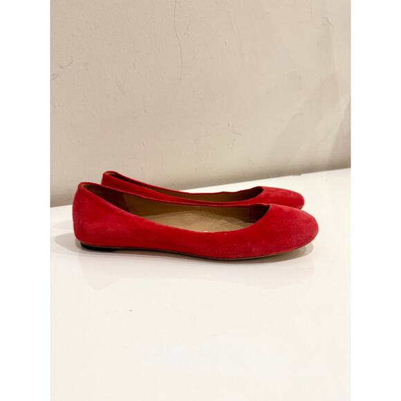 NWOT Via Spiga Slip On Suede Leather Ballet Flats Bright Red Women's Size 7M - Picture 3 of 6